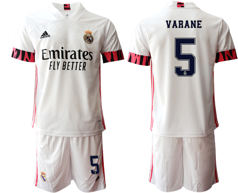 Men 2020-2021 club Real Madrid home #5 white Soccer Jerseys2->real madrid jersey->Soccer Club Jersey